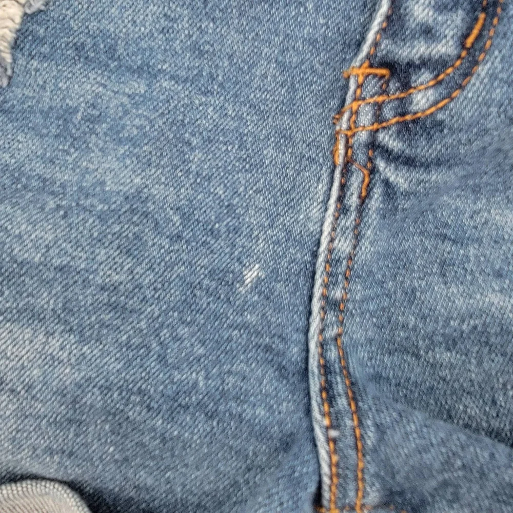 Wax Jean Distressed High Waisted Denim Shorts